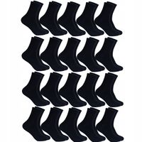 20 par CZARNE MĘSKIE SKARPETY bawełniane SPORTOWE Robocze Skarpetki 43-46