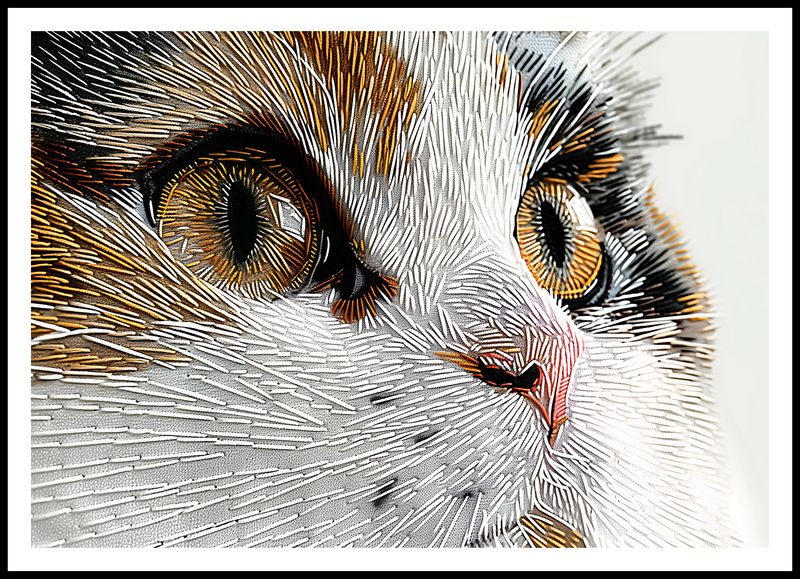 Plakat 100x70cm Nitkowany Kot zdjęcie 3