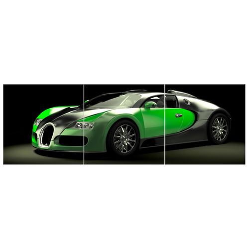 Obraz Płótno 150X50 Zielone Bugatti Veyron na Arena.pl