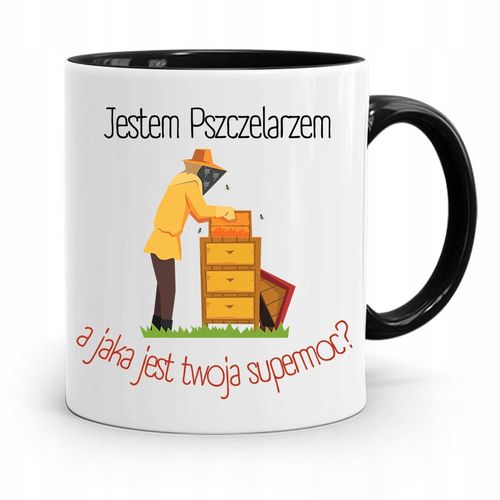 Kubek Czarny Dla Pszczelarza Jestem Pszczelarzem Z Nadrukiem Ze Zdjęciem na Arena.pl