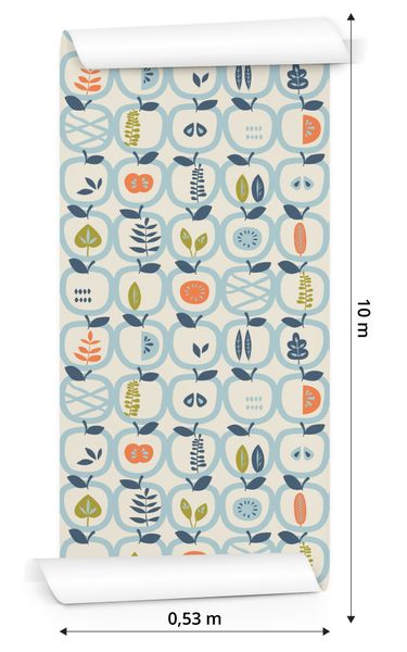 Tapeta Do Kuchni - Jabłka i Liście zdjęcie 3