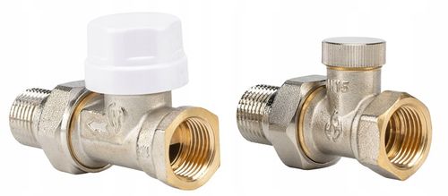 ZESTAW TERMOSTATYCZNY PROSTY ZAWORY FI 1/2" GŁOWICA TERMOSTATYCZNA KOMPLET na Arena.pl