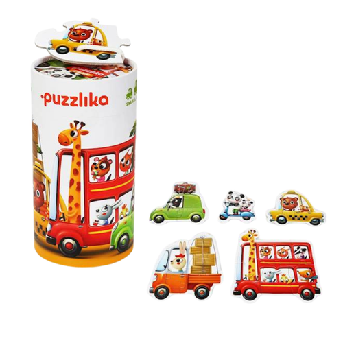 Edukacyjne Puzzle Puzzlika 5W1 Auta 20 Elementów 13784 na Arena.pl