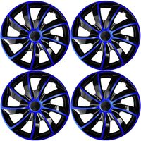 4x Kołpaki 15 cali uniwersalne NRM QUAD BICOLOR NIEBIESKO CZARNE Komplet