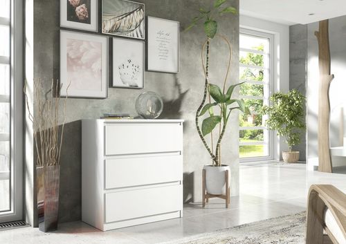 SZAFKA 3 SZUFLADY BIAŁA NOWOCZESNA DO SALONU SYPIALNI MEBLE OD na Arena.pl