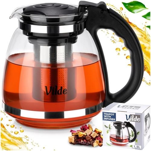 dzbanek szklany zaparzacz z sitkiem 1,5l do herbaty ziół 259429 na Arena.pl