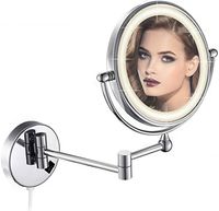 Lustro do makijażu DOWRY DE-1805D, 1x/7x, 20 cm, srebrny, podświetlenie