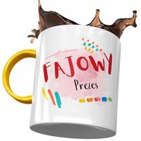 Kubek Żółty Dla Prezesa Fajowy Prezes Prezent Z Nadrukiem Ze Zdjęciem