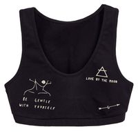 Top Damski bawełniany Bustier wygodny wzór tatuaż Conte LBE 1481 czarny S