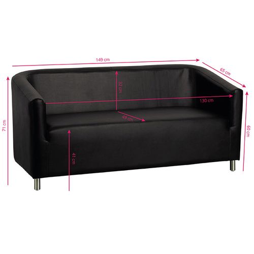 Sofa do poczekalni Gabbiano M021 czarna na Arena.pl