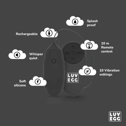 luv egg black - model zdalny, 10 trybow, silikon, ładowalny na Arena.pl