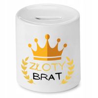Skarbonka Dla Brata Złoty Brat Prezent Z Nadrukiem Ze Zdjęciem Z Nadrukiem