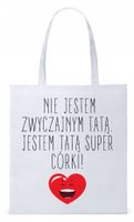 Dla Taty Tatusia Prezent Torba Eco Biała Shopper Z Nadrukiem Ze Zdjęciem