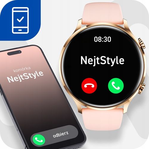 Smartwatch Zegarek Damski Pomiary Rozmowy Pulsometr Polskie Menu Elegancki na Arena.pl