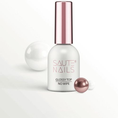 SAUTE NAILS GLOSSY TOP NO WIPE - 8ML BEZBARWNY TOP HYBRYDOWY na Arena.pl