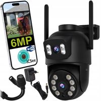 KAMERA WIFI 6MP OBROTOWA DWA OBIEKTYWY IR PODWÓJNA HD ICSEE SMART IP65 PTZ