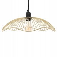 LAMPA SUFITOWA WISZĄCA Ø 34 cm DRUCIANY METALOWY ZŁOTY KLOSZ GWINT E27