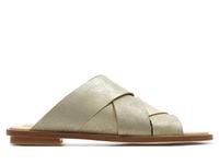 Clarks Klapki damskie - Willow Art - rozmiar 37 - srebrne, skóra naturalna