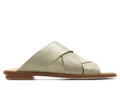 Clarks Klapki damskie - Willow Art - rozmiar 37 - srebrne, skóra naturalna