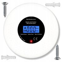 CZUJNIK CZADU DYMU TLENKU WĘGLA 2W1 CERTYFIKOWANY BEZPRZEWODOWY GŁOŚNY 85dB