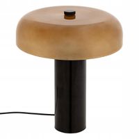LAMPA GRZYBEK SZKLANA METALOWA 37 CM ŚREDNICA 33 CM CZARNA E27