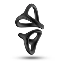 Potrójny pierścień zaciskowy na penisa i jądra Czarny Wzmacniający erekcje