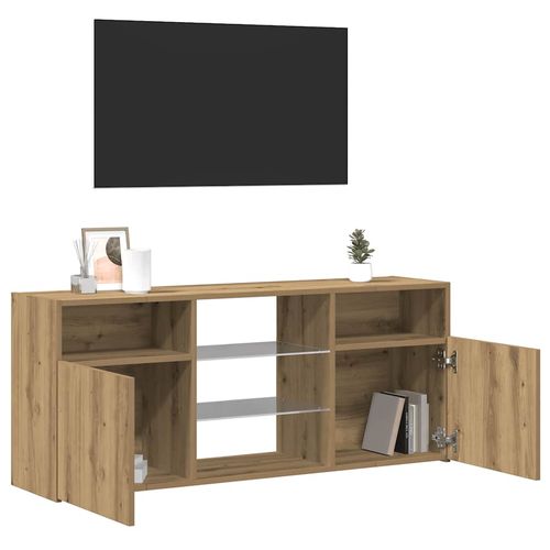 Szafka pod TV z oświetleniem LED, dąb artisan, 120x30x50 cm na Arena.pl