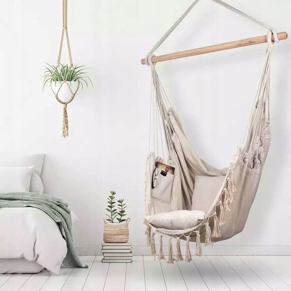 FOTEL WISZĄCY BRAZYLIJSKI HAMAK HUŚTAWKA + GRATIS zdjęcie 15