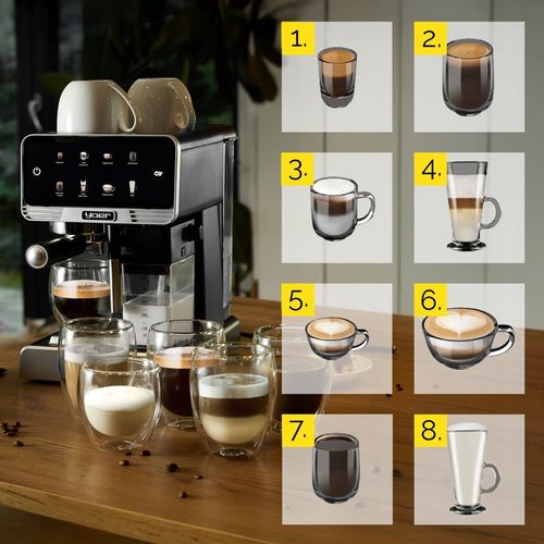 Ekspres do kawy ciśnieniowy Yoer +LED 20bar 1350W Automatyczny na Arena.pl