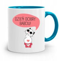 Kubek Błękitny Dzień Babci Dzień Dobry Babciu! Z Nadrukiem Ze Zdjęciem