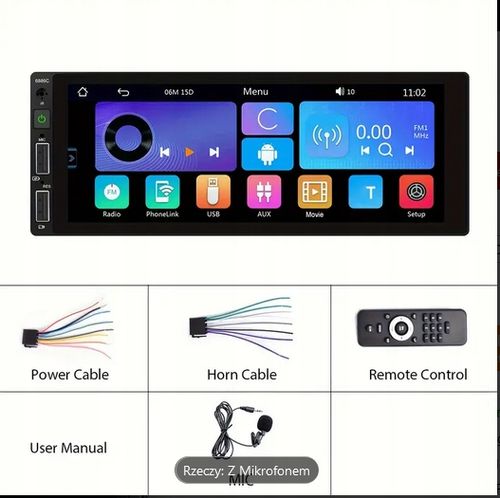 RADIO Odtwarzacz 1DIN i dla Androida Auto samochodowy odtwarzacz MP5 na Arena.pl