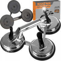 Uchwyt do szyb BIGSTREN aluminiowy z 3 przyssawkami 120 mm 150 kg