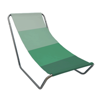 Leżak plażowy składany Ella zielony paski lekki z pokrowcem