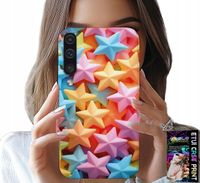 ETUI DO SAMSUNG A50 / A30S - KOLOROWE GWIAZDKI GWIAZDA FUTERAŁ +FOLIA