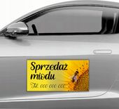 MAGNES na samochód reklamowy MATA MAGNETYCZNA 30x60 SPZREDAŻ MIODU