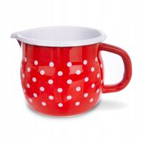 Kubek EMALIOWANY kuchenny garnek garnuszek kubeczek z uchwytem 10 cm 0,8L