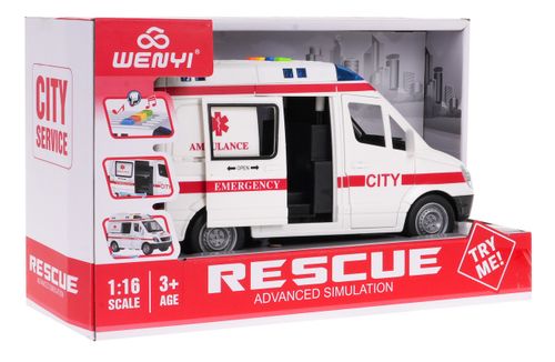 Interaktywna Karetka Dla Dzieci 3+ Model 1:16 + Dźwięki Światła na Arena.pl