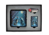 Zestaw Prezentowy z Motywem Wilka – papierośnica, zapalniczka i akcesoria