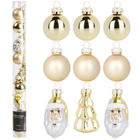 9x Bombki Choinkowe Świąteczne Nietłukące Złote Zestaw Bombek na Choinkę
