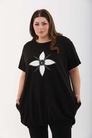 SERAJ czarna tunika sukienka bombka Plus size UNI do 50/52 bawełna