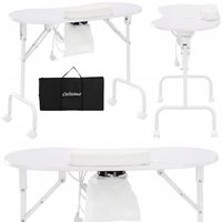 Składany stolik kosmetyczny biurko do manicure z podpórką mobilny