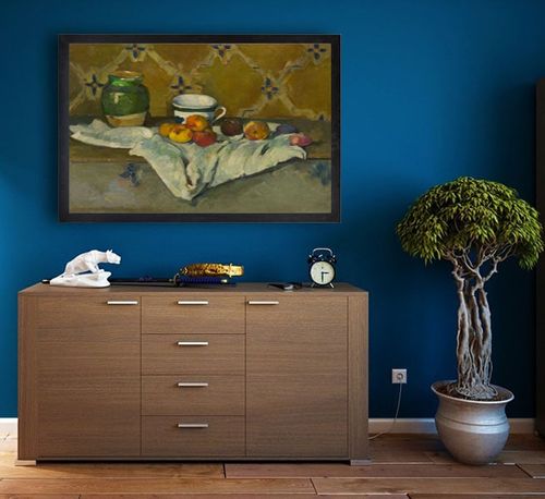 Still Life with Jar, Cup, and Apples, Paul Cézanne - plakat 60x40 cm na Arena.pl