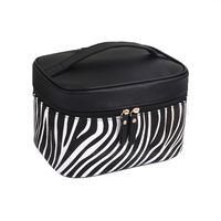 kosmetyczka rozkładana czarna wzór zebra kuferek ks48