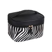 kosmetyczka rozkładana czarna wzór zebra kuferek ks48