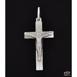 SREBRNY KRZYŻYK Z JEZUSEM DIAMENTOWANY PRÓBA SREBRA 925 GRAWER GRATIS! na Arena.pl