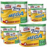 Foxy Mega Bez Końca Papier Toaletowy po 4 Rolki Bardzo Długie x6 24 Rolki