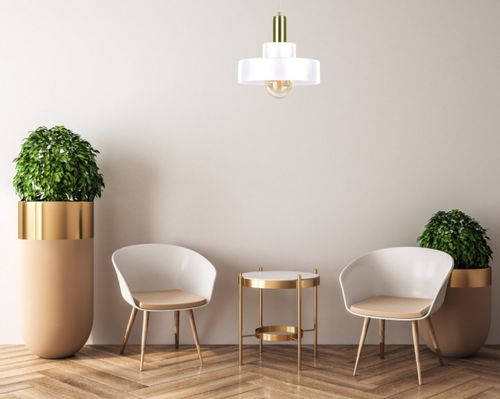 Lampa wisząca 1xE27 GIZA WHITE/GOLD na Arena.pl