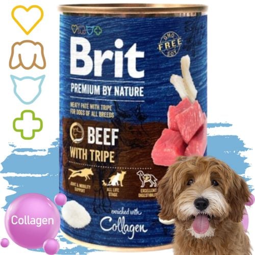 mokra karma dla psa z wołowiną brit premium by nature 400 g wysokobiałkowa na Arena.pl