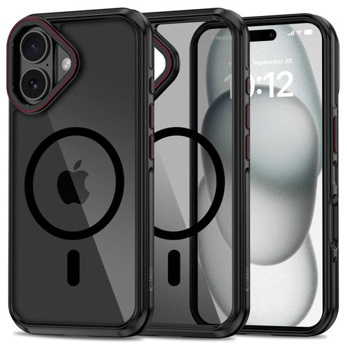 Etui Tech-Protect MagHybrid TPU i PC DO iPhone 16 Czarne Czerwone na Arena.pl