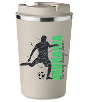 KUBEK TERMICZNY Premium beżowy prezent dla Piłkarza MURAWA nożna KT_465_b